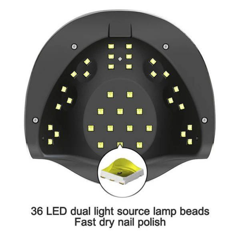 UVLED лампа для манікюру BQ-V19, 120 Вт, професійна полімеризація гелів і покриттів, біла
