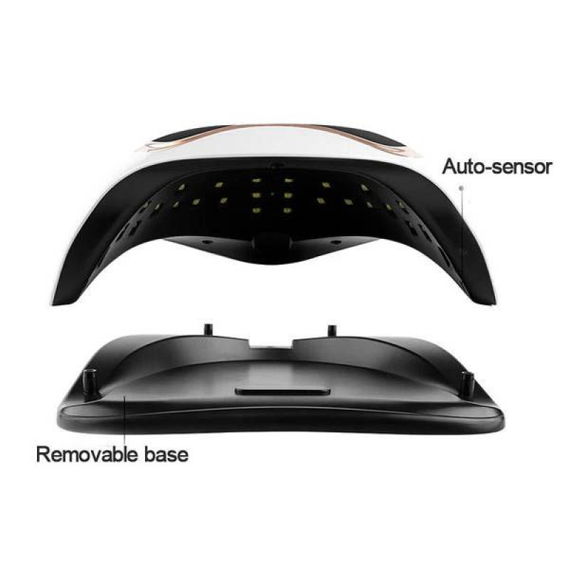 UVLED лампа для манікюру BQ-V19, 120 Вт, професійна полімеризація гелів і покриттів, біла