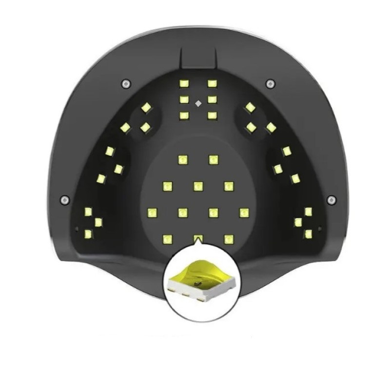 UVLED лампа для манікюру BQ-V19, 120 Вт, професійна полімеризація гелів і покриттів, біла