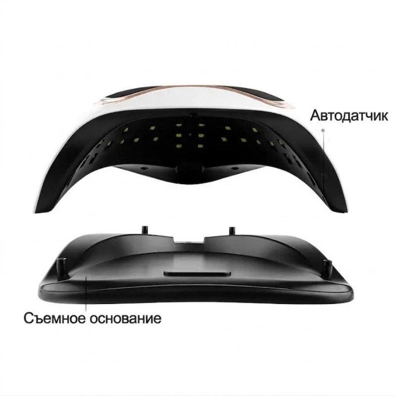 UVLED лампа для манікюру BQ-V19, 120 Вт, професійна полімеризація гелів і покриттів, біла