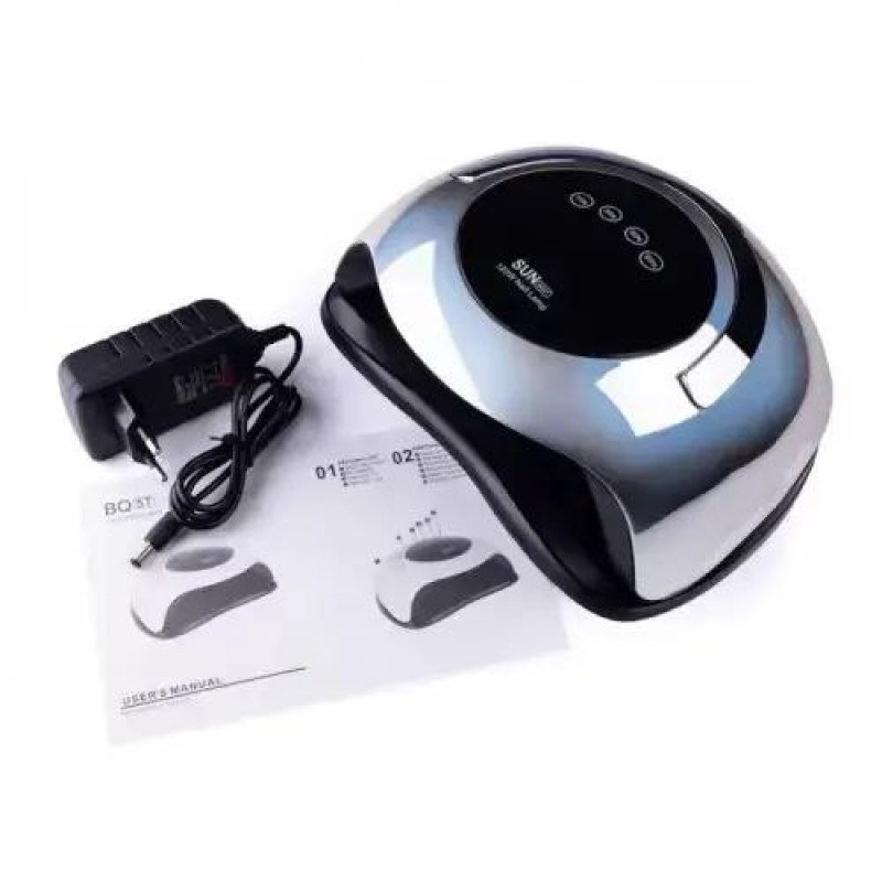 Професійна UVLED лампа BLUEQUE BQ5T Chrom Mirror, 120 Вт, дзеркальний срібний корпус для манікюру та педикюру
