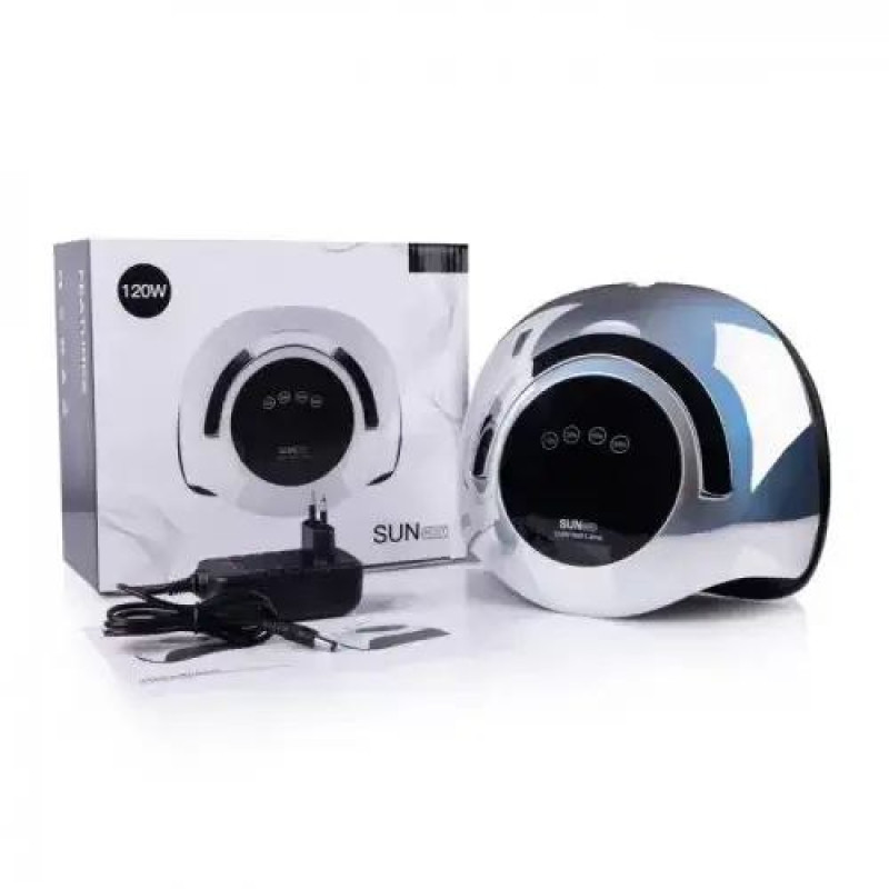 Професійна UVLED лампа BLUEQUE BQ5T Chrom Mirror, 120 Вт, дзеркальний срібний корпус для манікюру та педикюру