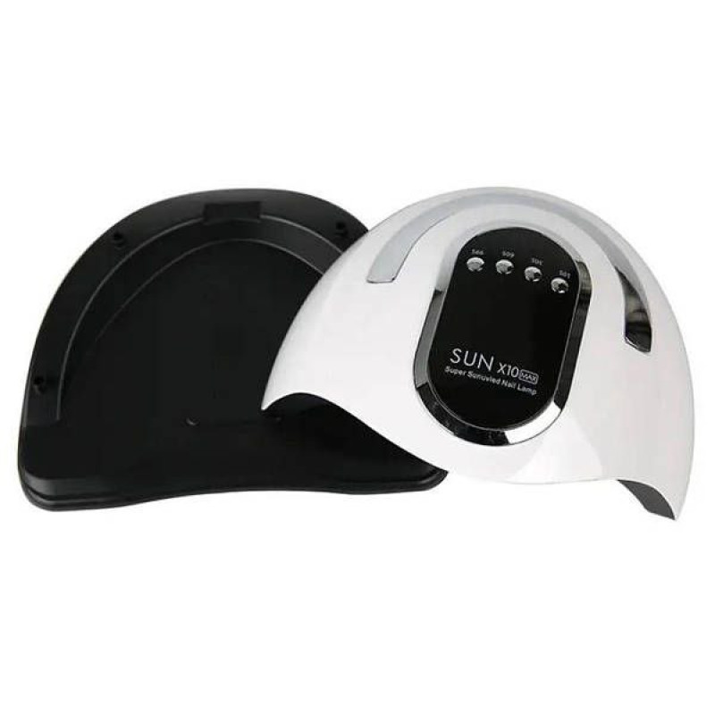 Універсальна лампа Sun X10 Max 150 Вт UVLED для сушіння гель-лаку, з дисплеєм і знімним дном, біла