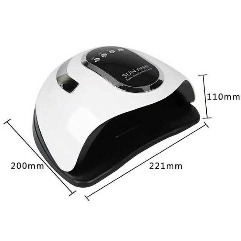 Універсальна лампа Sun X10 Max 150 Вт UVLED для сушіння гель-лаку, з дисплеєм і знімним дном, біла