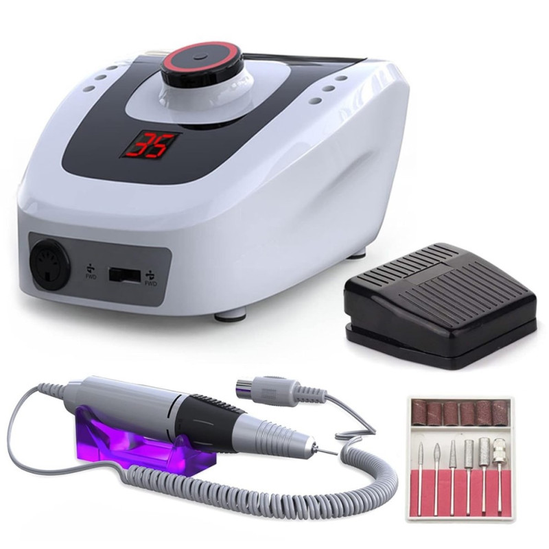 Професійний фрезер Nail Drill 508, 65 Вт / 35 000 об/хв, чорний апарат для обробки натуральних і штучних нігтів