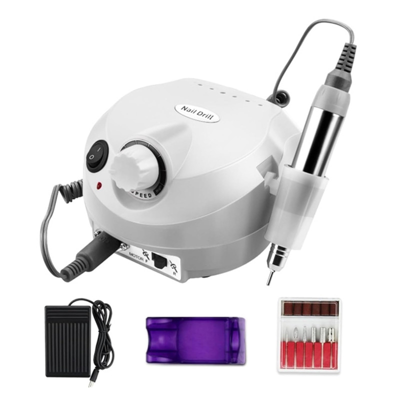 Професійний фрезер 601, 65 Вт / 45 000 об/хв — білий апарат для манікюру та педикюру