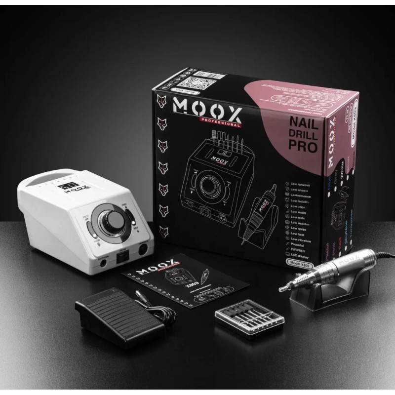 Професійний фрезер Mox X803, 70 Вт / 50 000 об/хв — білий апарат для манікюру та педикюру