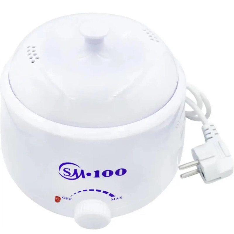 Апарат для депіляції воском SM-100, баночний, 500 мл, білий корпус, з регуляцією температури