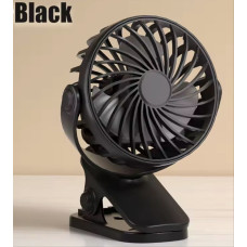 Міні-вентилятор акумуляторний на прищіпці USB, чорний