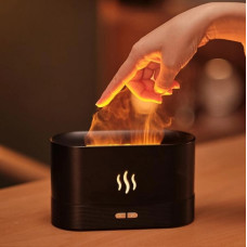 Зволожувач повітря з імітацією полум'я Аромадифузор з LED підсвічуванням (7 кольорів) Чорний