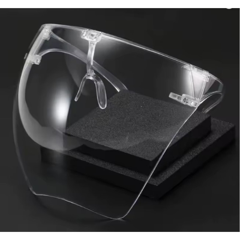 Прозора захисна маска-окуляри для обличчя з антизапотіванням та захистом від бризок