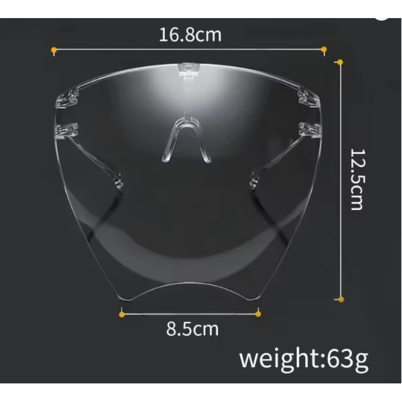 Прозора захисна маска-окуляри для обличчя з антизапотіванням та захистом від бризок