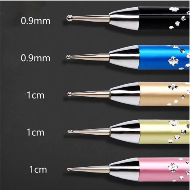 Набір Дотсів для Дизайну Манікюру (5 шт.) – Металевий, зі стразами