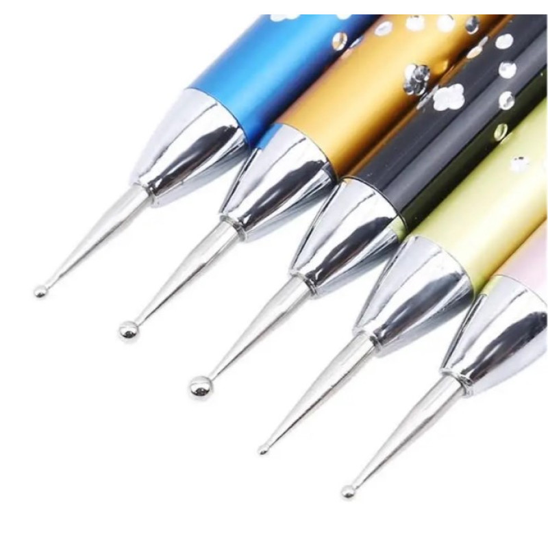 Набір Дотсів для Дизайну Манікюру (5 шт.) – Металевий, зі стразами