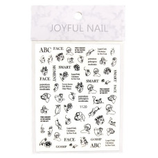 3D наклейки для нігтів Joyful Nail №1119 "Minimalist Faces"