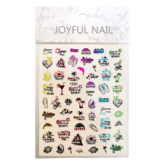 3D наклейки для нігтів Joyful Nail №1050 "Let's Go to the Beach"