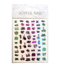 3D наклейки для нігтів Joyful Nail №1051 "Life Quotes"
