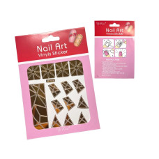Вінілові трафарети Nail Art №409 — золоті наклейки для геометричного дизайну