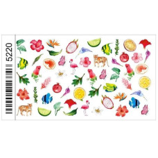 Слайдери для нігтів №5220 «Тропіки» — літні наклейки на водній основі