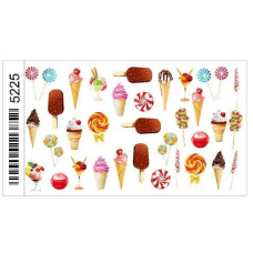 Слайдери для нігтів №5225 «Льодяники та морозиво» — наклейки на водній основі