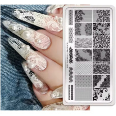 Пластина для стемпінгу BORN PRETTY Bridal-N05 (мереживо, весільний манікюр, ажурні узори, сіточка)