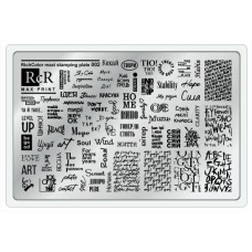 Велика пластина для стемпінгу RichColor MAX PRINT RcR-02 (написи, тексти, шрифти)