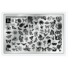 Велика пластина для стемпінгу RichColor MAX PRINT RcR-03 (квіти, метелики, флористика)