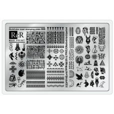 Велика пластина для стемпінгу RichColor MAX PRINT RcR-06 (єгипетські мотиви, етно, ієрогліфи)