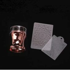 Штамп для стемпінгу круглий великий (Бронза) + 2 пластини