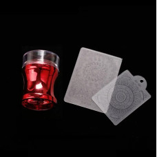 Штамп для стемпінгу круглий великий (Червоний) + 2 пластини