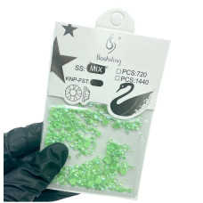 Набір неонових каменів №1 «Яскравий салатовий» для нейл-дизайну