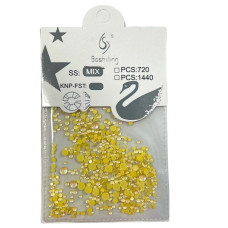 Набір неонових каменів №9 «Яскравий жовтий» для дизайну нігтів