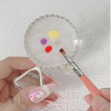 Срібне палітра-кільце на палець для змішування фарб / підставка під пензлі, діамант 