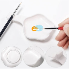 Пластикова підставка під пензлик + ємність для рідини, палітра для змішування фарб, гель-лаків 