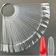 Палітра-віяло для нігтів №450 (прозора) — 50 тіпс на кільці