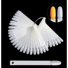 Палітра для нігтів «Мигдаль» молочна — віяло на кільці (50 тіпс)