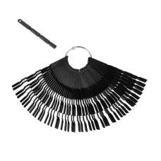 Потрійна палітра для нігтів «М’який квадрат» чорна — віяло на кільці (150 тіпс)