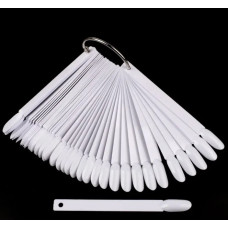 Палітра-віяло «Мигдаль» біла на кільці для манікюру — 50 тіпс