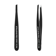 Staleks Пінцет для брів EXPERT 11 TYPE 4 b (вузькі скошені кромки) чорний
