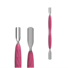 STALEKS Лопатка манікюрна з силіконовою ручкою UNIQ 10 TYPE 1 (пушер округлий широкий+пушер окр.вуз)