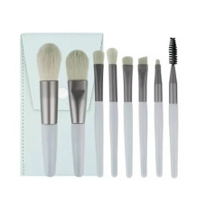 Набір макіяжних пензлів (8шт. набір.) з чохлом для зберігання Блакитний #1 