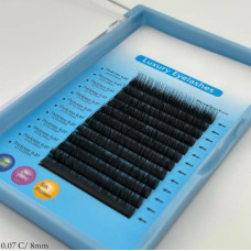 Вії на стрічці Luxury Eyelashes — вигин C, товщина 0.07 мм, довжина 8 мм (12 ліній)