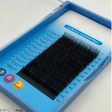 Вії Luxury Eyelashes — вигин C, товщина 0.07 мм, довжина 10 мм (12 ліній)