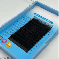 Вії Luxury Eyelashes — вигин C, товщина 0.07 мм, довжина 11 мм (12 ліній)
