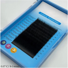 Вії Luxury Eyelashes МІКС — вигин C, товщина 0.07 мм, довжини 8-14 мм (12 ліній)