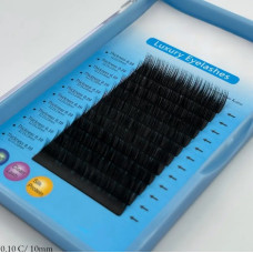 Вії Luxury Eyelashes — вигин C, товщина 0.10 мм, довжина 10 мм (12 ліній)
