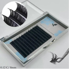 Вії Luxury Eyelashes — вигин C, товщина 0.12 мм, довжина 8 мм (12 ліній)