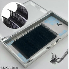 Вії Luxury Eyelashes — вигин C, товщина 0.12 мм, довжина 12 мм (12 ліній)