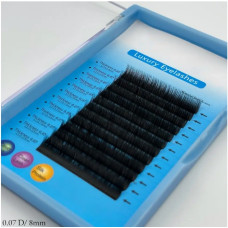 Вії Luxury Eyelashes — вигин D, товщина 0.07 мм, довжина 8 мм (12 ліній)