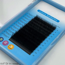 Вії Luxury Eyelashes МІКС — вигин D, товщина 0.07 мм, довжини 8-14 мм (12 ліній)